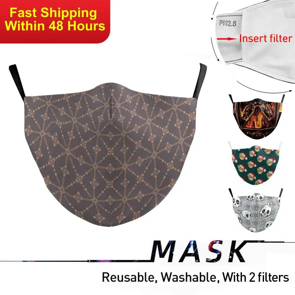 

Zawaland Reusable Skull Face Mask Halloween Mask Washable Fabric Mouth-muffle Mask Proof Dust Mouth Mask with 2 Filters