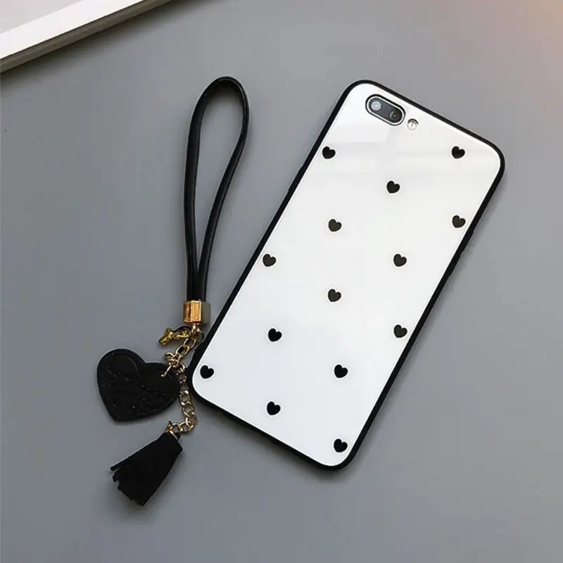 Ремешок на запястье с кисточкой в виде сердца для телефона iPhone 7 8X6 Samsung Xiaomi камера