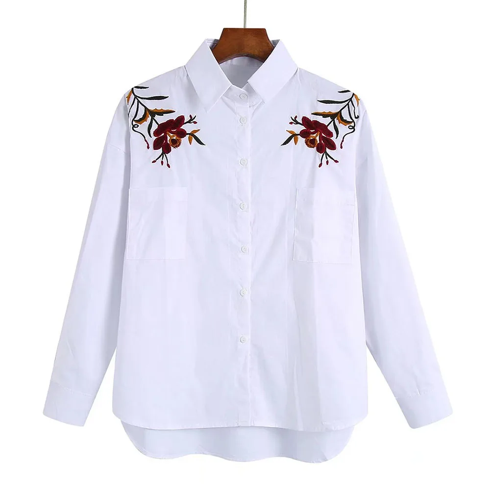 

Женская блузка с вышивкой, винтажная блузка с длинным рукавом, шикарные топы, 2021