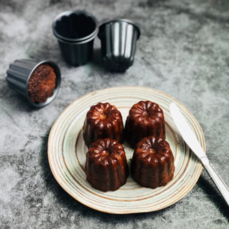 MLGB Canele форма Cannele пищевая чашка для маффинов 4 шт. антипригарная серо-черная | Дом и