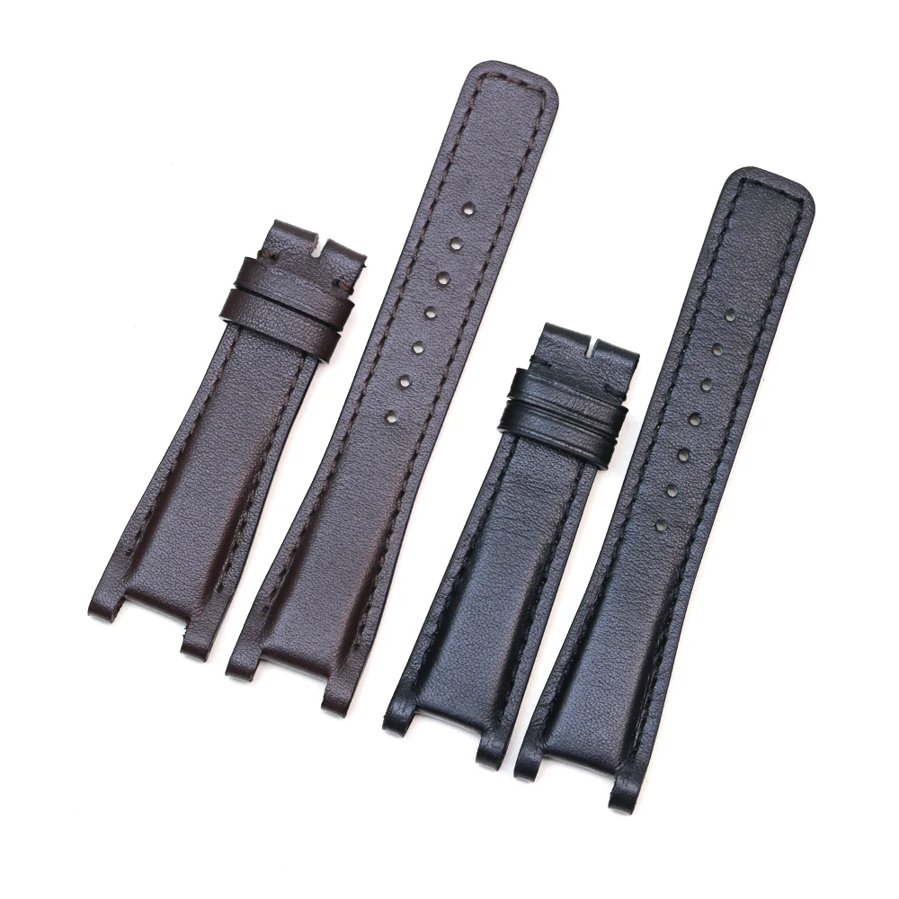 SAUPPO Plain Grain Calfskin Leather Watch Band Women Men Accessories suitabl for Gucci Interlocking 1332 1333 1335 | Наручные часы