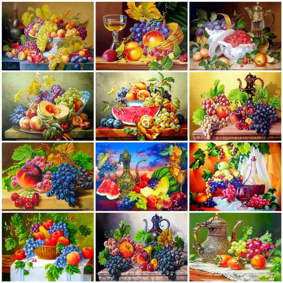 AZQSD Алмазная вышивка, украшение для дома на кухне, алмазная живопись, фрукты, стразы, Алмазная мозаика, полный дисплей, подарок