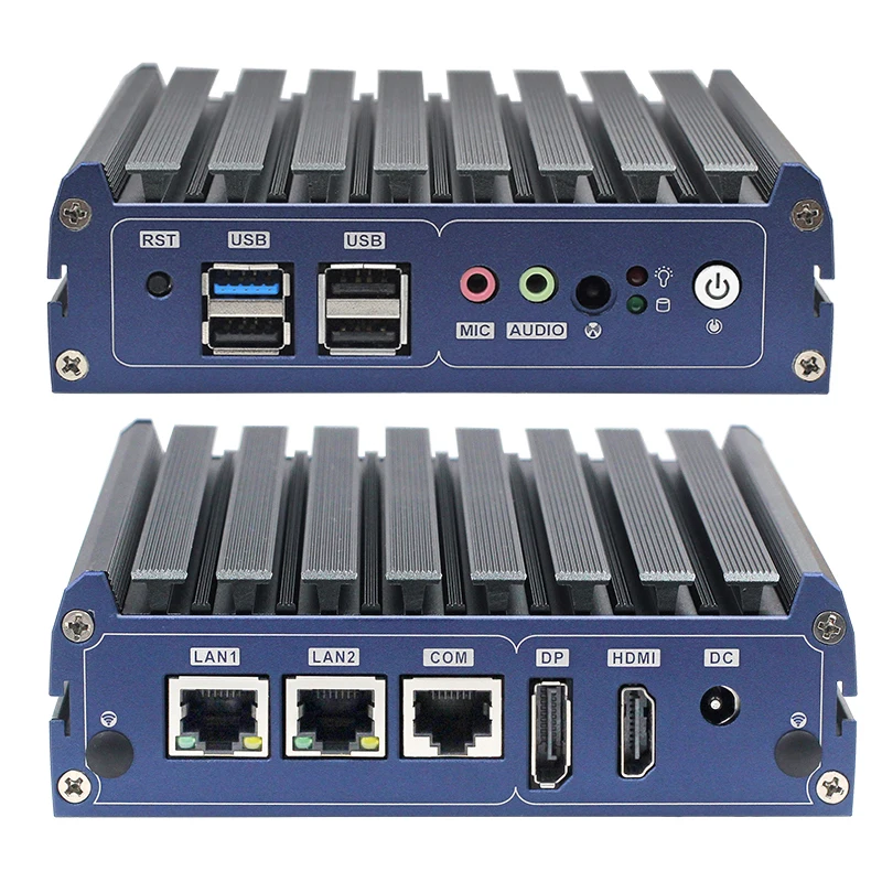 Мини-ПК без вентилятора, Intel Celeron N2806 N2900 J1800 J1900 E3845 Dual LAN RS232 Windows 10