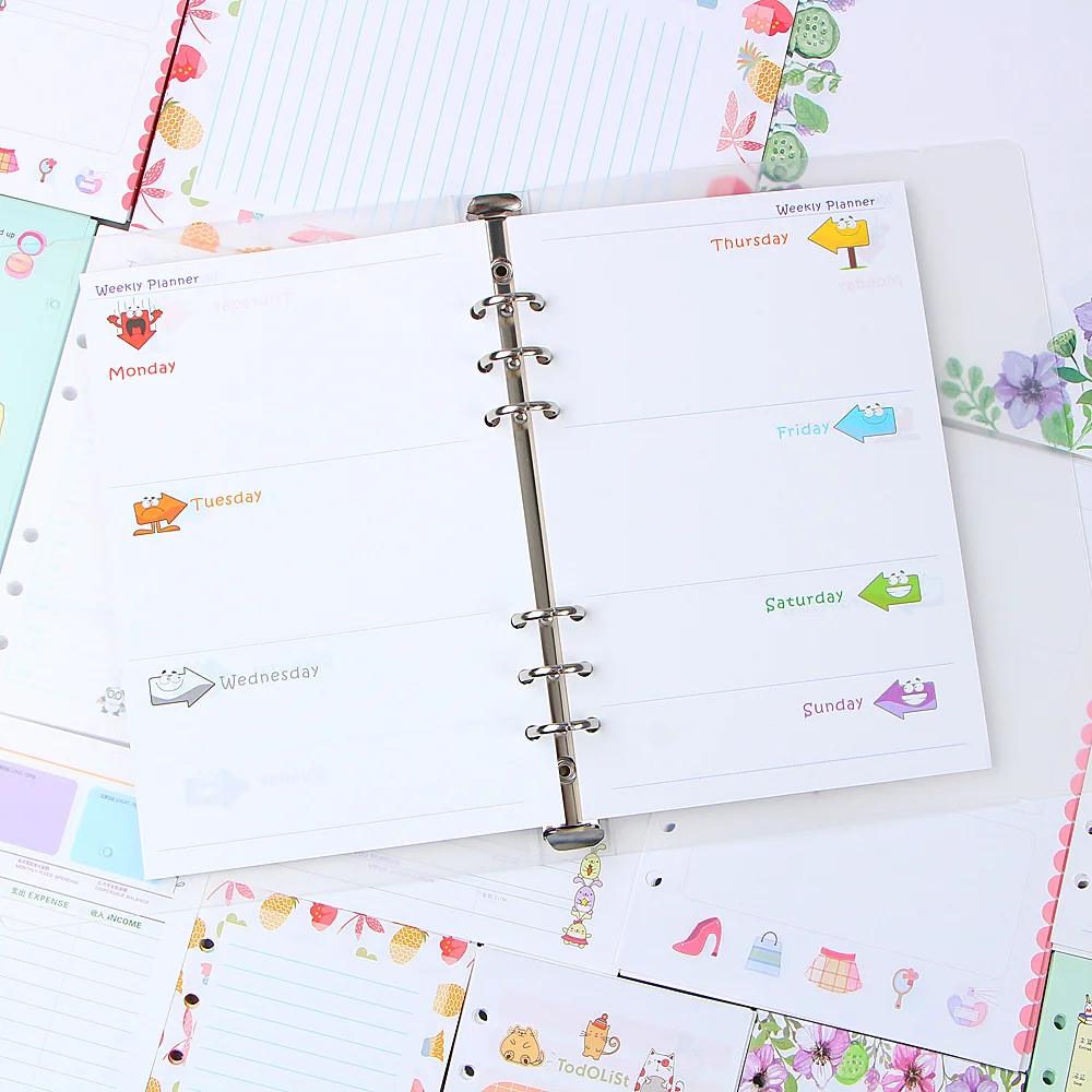 A5 A6 шесть отверстий в форме сердца ручная учетная запись страница looseleaf адаптер