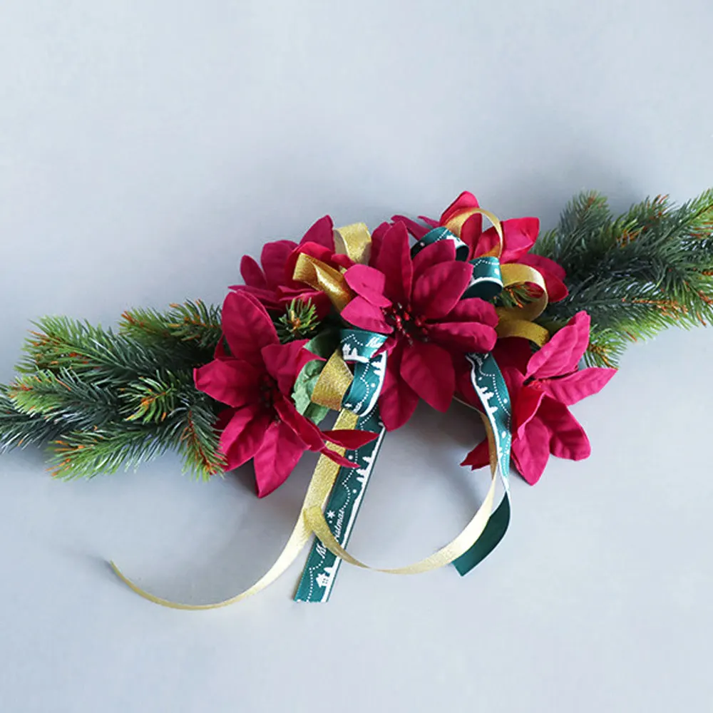 

Искусственный цветок, фрукты, Рождественский венок ручной работы, дизайн Круглый венок для входной двери, стены, окна, свадьбы, домашнего де...