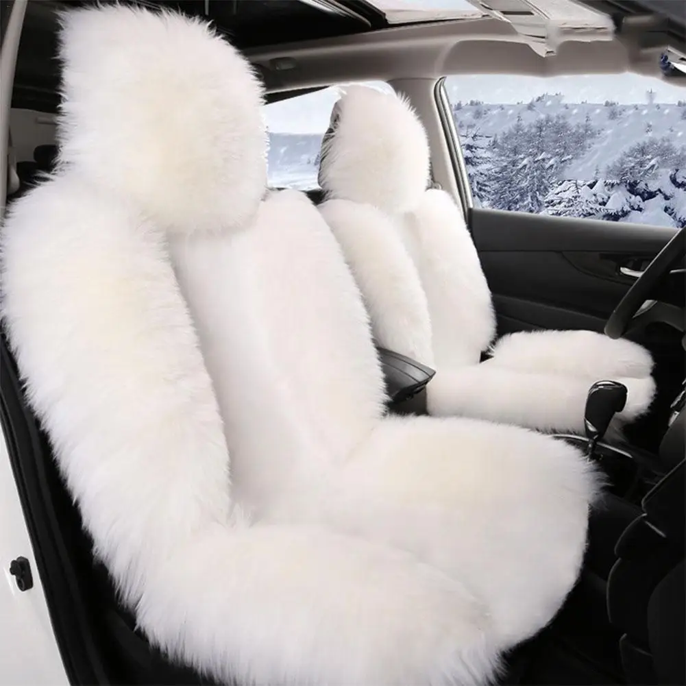 

Luxury Car Seat Cover Artificial Wool Fur Australian Artificial Plush Sheepskin Cute Warmer Size Plush Cushion Universal A9B3