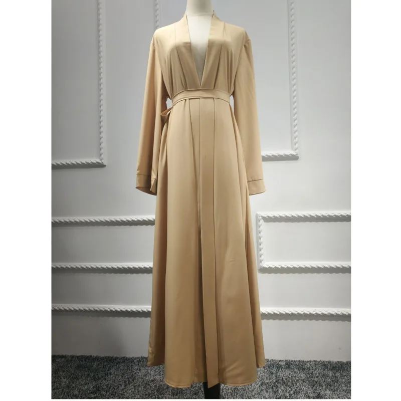 

Dubai Robe Solid Turkish Abaya Women Dress Cardigan Simple Clean Color Loose Trend Dresses Classic Temperament Female Robe Skirt