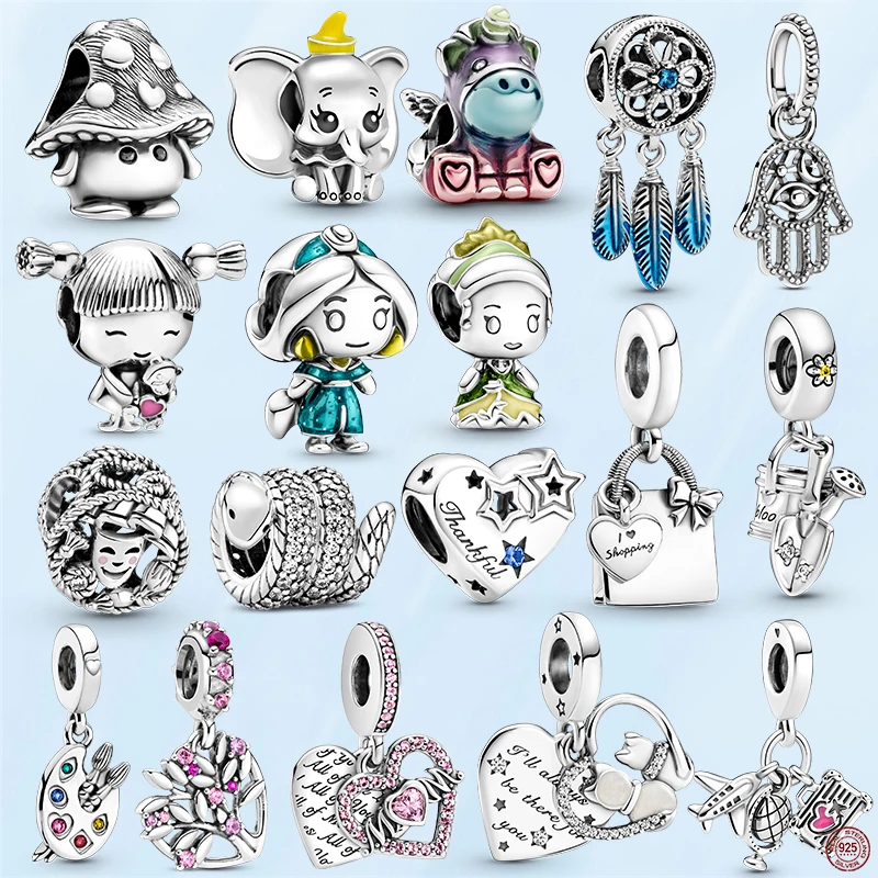 

Summer New 925 Sterling Silver Princess Apple Handbag Glamour Beads Fit Original Pandora Glamour Bracelet Jewelry Women's Gift