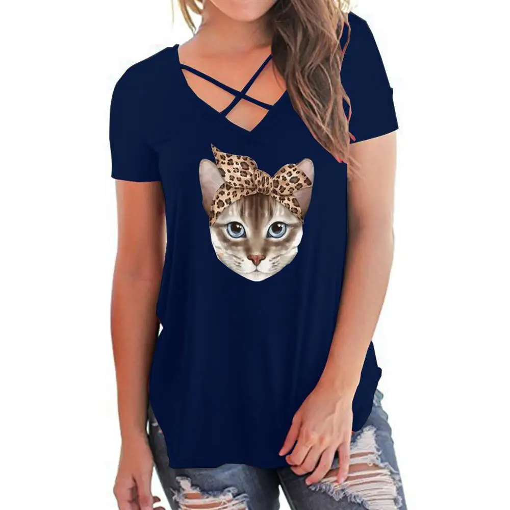 

Women Plus Size Kawaii Cat Printed T-Shirt Short Sleeve T Shirt Summer T Shirt Holiday Casual Tee Tops Harajuku