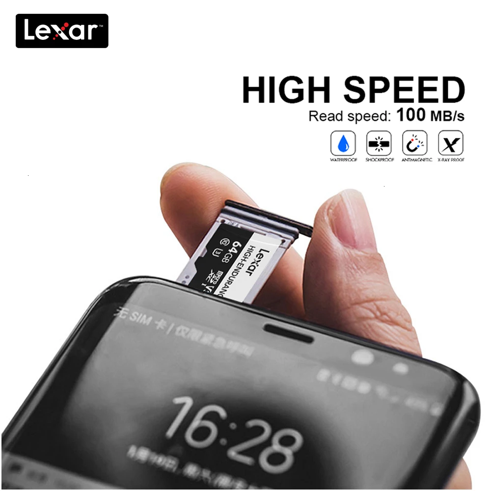 Карта памяти Lexar Micro SD карта 32 Гб SDHC V10 Max 100 МБ/с./с 64 ГБ 128 SDXC V30 C10 водонепроницаемая
