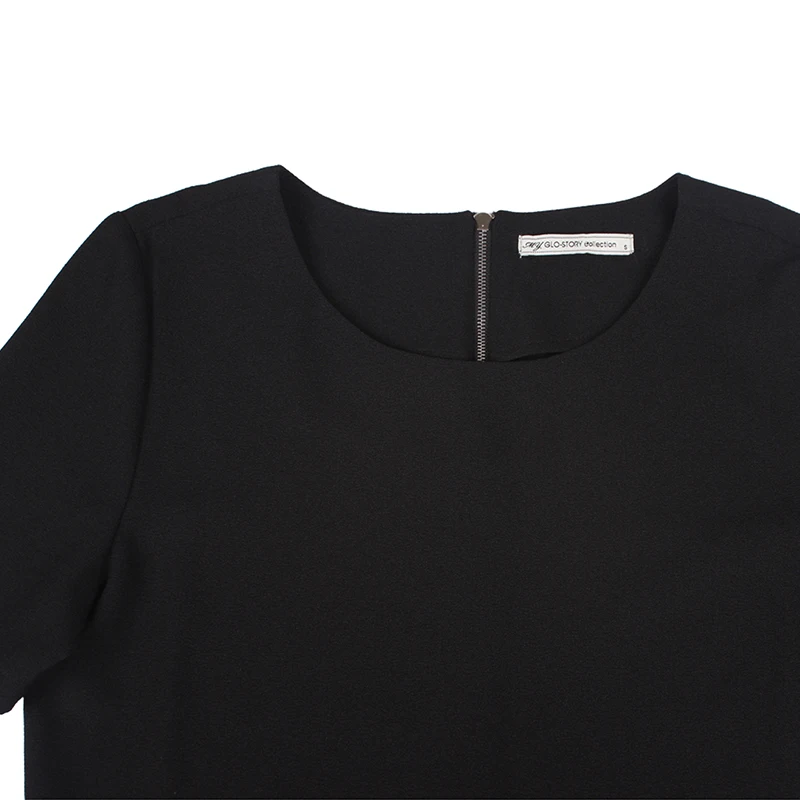 Женское платье с короткими рукавами облицованная одежда для работы черное