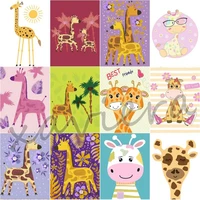 diy 5d diamond painting cartoon animals giraffe mosaic embroidery cross stitch kit childrens room decoration rhinestone crafts