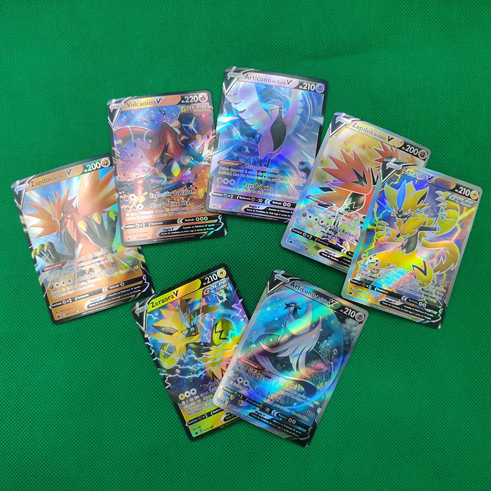 55 шт. карты Pokemon испанское 1 е издание холостые игры Chiarizard Pikachu новейшая