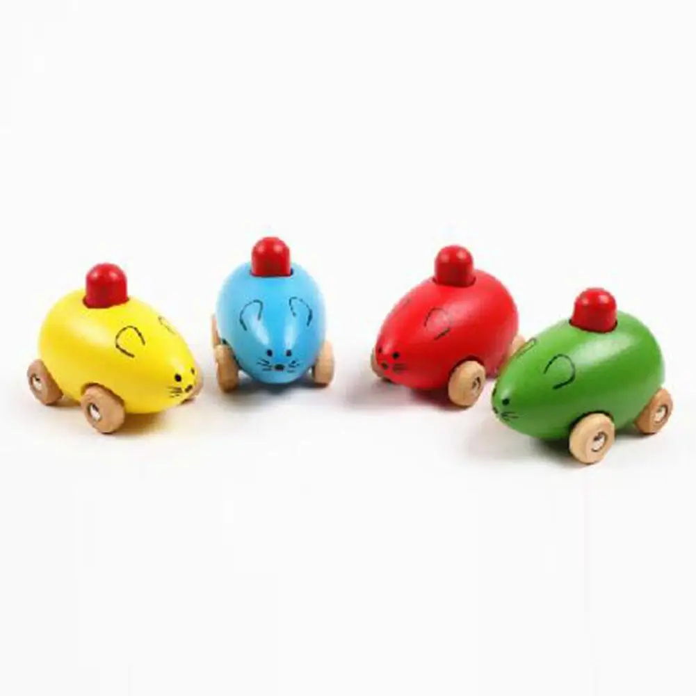 

Kuulee Little Mouse BB Car Infant Wooden Animal Toy BB Sound for Baby Puzzles Toy Baby Wooden Animal Toy Car Educational Toys
