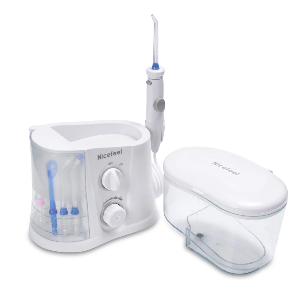 

Nicefeel 1000ml Electric Oral Irrigator Teeth Cleaner Care Dental Flosser SPA Water Flosser + 7 Pcs Jet Tips