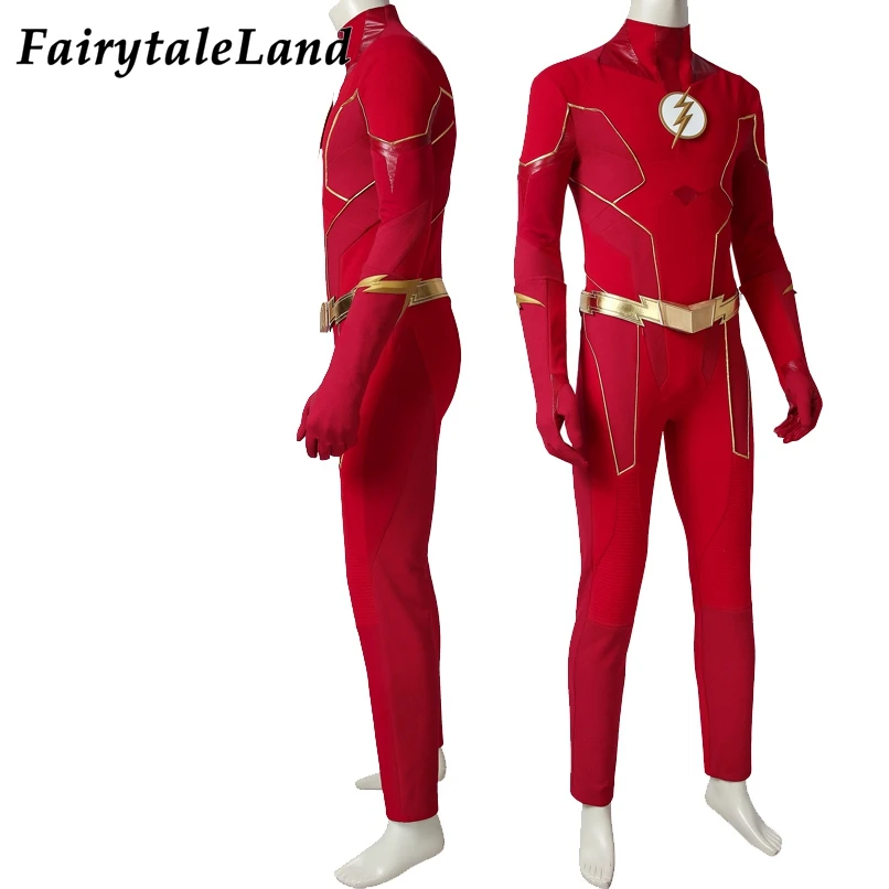 Флэш сезон 6 костюм Бэрри Аллена Косплэй наряд комбинезон Flash бутсы перчатки карнавальные костюмы на Хэллоуин для взрослых индивидуальный заказ