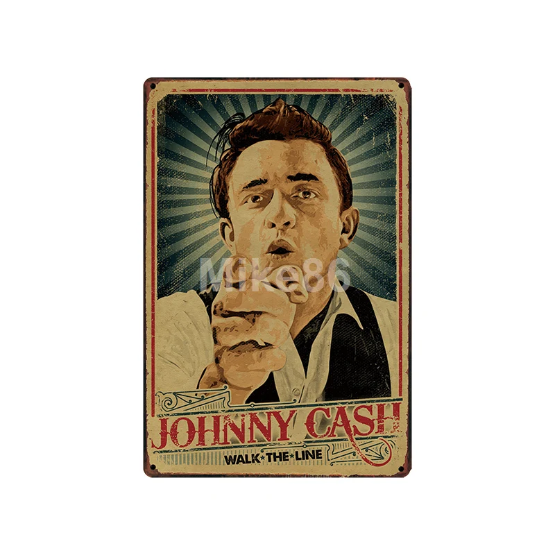 [Mike86] Jonny CASH MUSIC металлическая вывеска винтажный Паб Магазин рисунок на железной поверхности в стиле ретро художественный плакат Искусство 20*30 см LT-1795