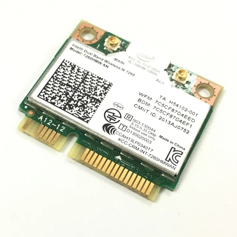 

Intel Dual Band Wireless-N 7260 7260HMW AN 802.11a/g/n Wifi + Bluetooth 4.0 Card Transmission Up To 300 Mbps