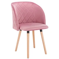 pink kitchen dining room chairs living room chair with back retro design padded velvet seat upholstered chair kitchen furniture