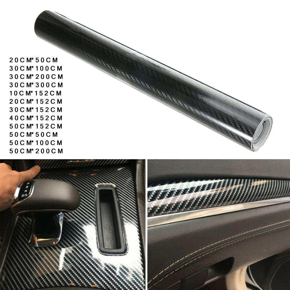 

Vinyl Car Sticker Wrap 5D Accessories Car Carbon Fiber Style Glossy Parts