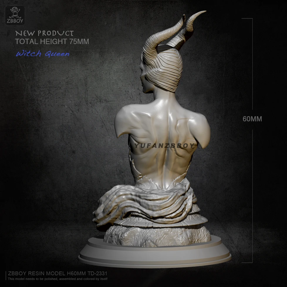 

60mm Resin bust model kits figure colorless and self-assembled TD-2331