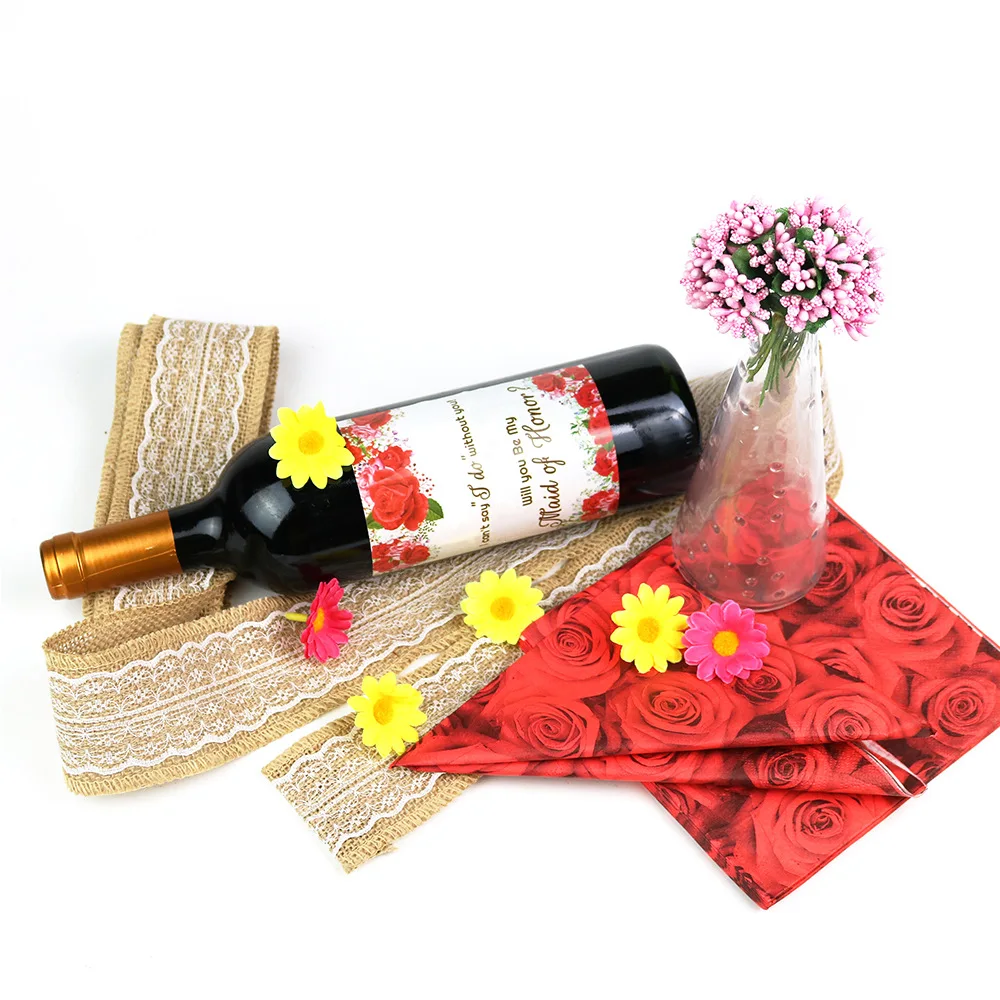 

5pcs Champagne Wine Bottle Labels Stickers Birthday Wedding Party Decoration Supplies Gift Wrapper Sticker Decor Bottle Wrapper
