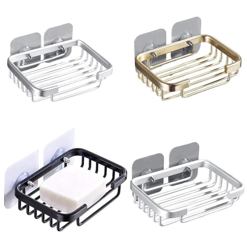 

Hot High Quality Strong Non-marking Suction Cup Soap Holder Bathroom Punch-free Space Aluminum Corrosion-resistant Soap Holder