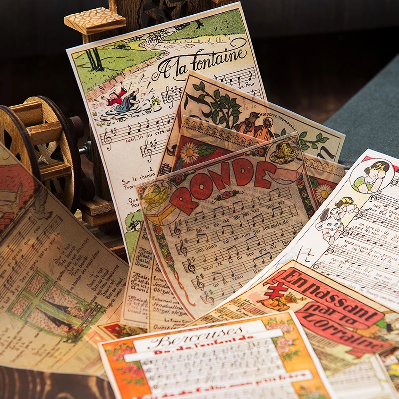 16 шт. бумажные ноты в винтажном стиле для скрапбукинга|Крафт-бумага| |