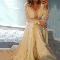 lace moroccan caftan evening dresses gold appliques special occasion dresses arabic muslim long prom party gowns