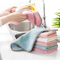 10pcs kitchen cleaning cloth dish towels soft coral velvet non stick oil dish cleaning cloths home washing towels hand towels