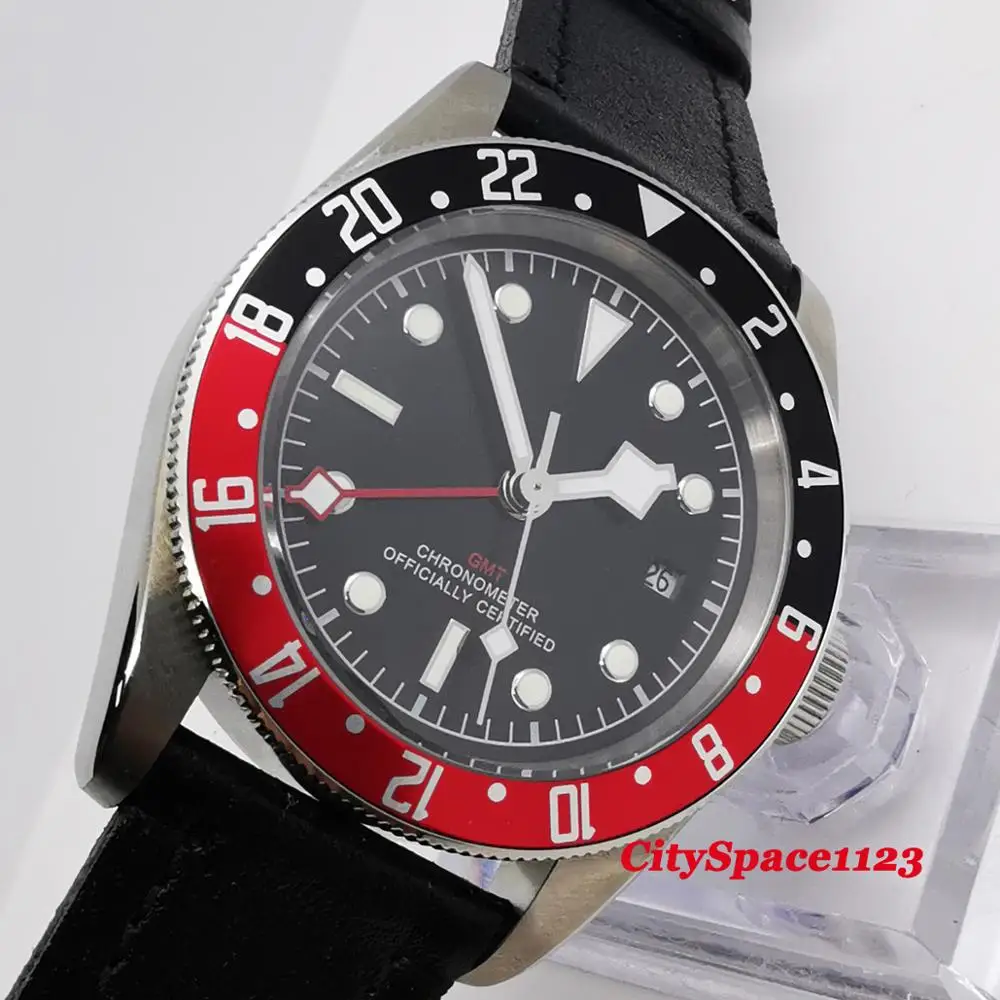 Corgeut роскошный бренд 41 мм сапфир GMT автоматические часы для движения военные