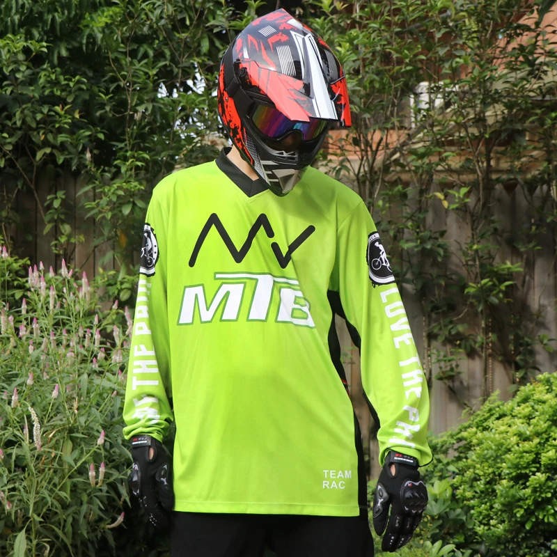 Мотокросса футболка одежда с длинным рукавом Топ дышащие велосипедные Ретро MTB
