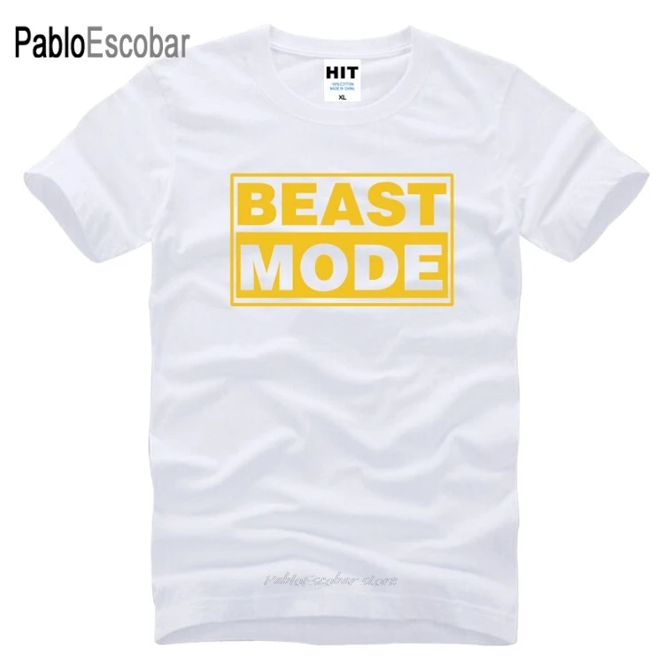 Мужская футболка с надписью BEAST MODE BOX Модная хлопковая коротким рукавом и круглым