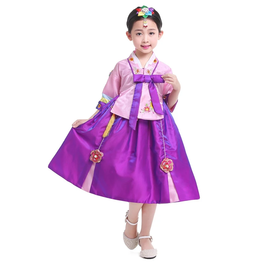 Традиционные корейские костюмы для девочек танцевальное платье ханбок