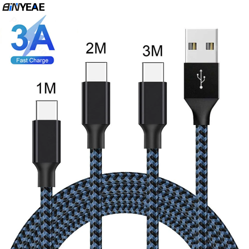 USB Type C кабель для быстрой зарядки 1 м 2 3 Samsung Galaxy Note 10 S10 Lite S20 Ultra Plus Huawei P30 Honor