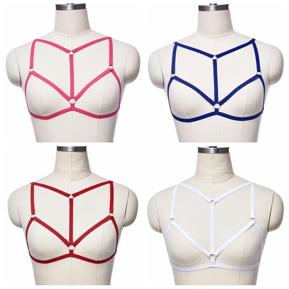 Бюстгальтер женский с открытой грудью в стиле панк готический организм | Женская