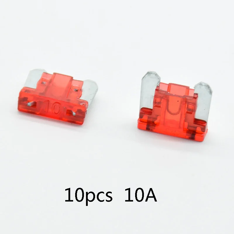 10pcs fuse 12 В маленький средний автомобильный предохранитель Add-a-circuit TAP адаптер Micro/Mini/standard ATM, APM лезвие Авто держатель предохранителя с 10A ATM лезвие предохранителя - Цвет: 10pcs fuse