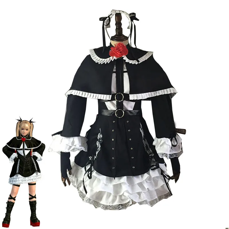Аниме игра мертвый или живой 5 Marie Rose косплей костюм женское милое платье лолиты