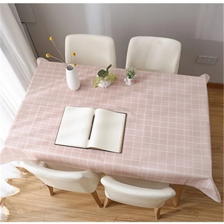 

Table linen Nordic waterproof, scald-proof, oil-proof and no-wash plastic tablecloth, plaid tablecloth, tea table cloth