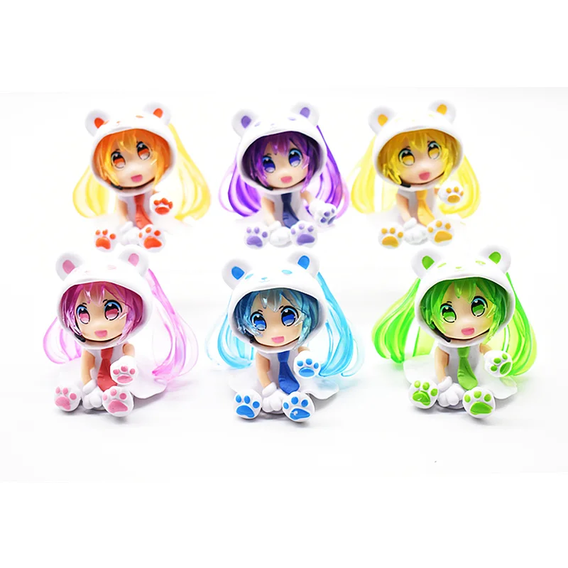 

Hatsune Miku Kawaii Figures Model Q Version Bear Chuyin Cute Bear Dolls Decoration Anima Hand-made Christmas Toys Christmas Gift