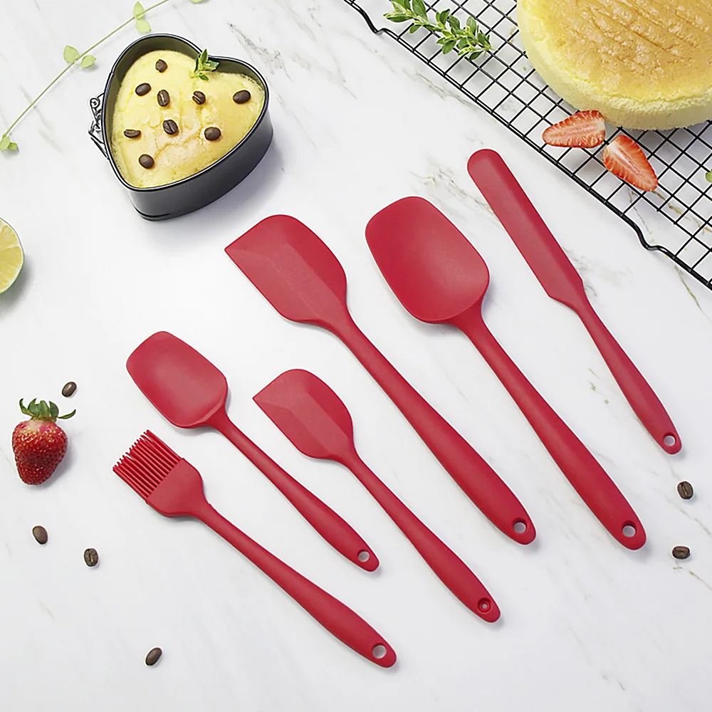 

6pcs Silicone Spatula Set Cream Scrapers Cooking Baking Tools Kit Heat Resistant Turners Pastry espatula silicona Kitchenware