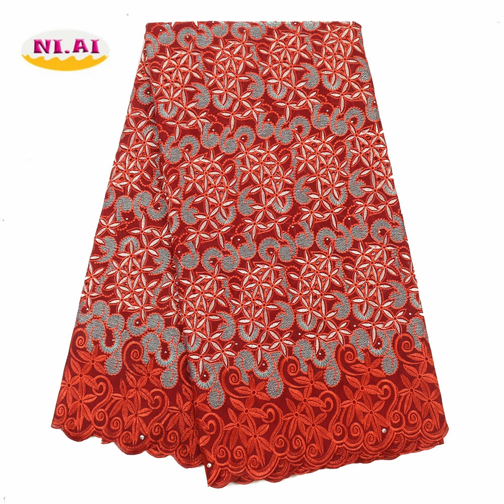 

NIAI Swiss Voile Lace In Switzerland African Cotton Lace Fabric 2020 High Quality Lace Nigerian Lace Fabrics For Dress XY3326B-1