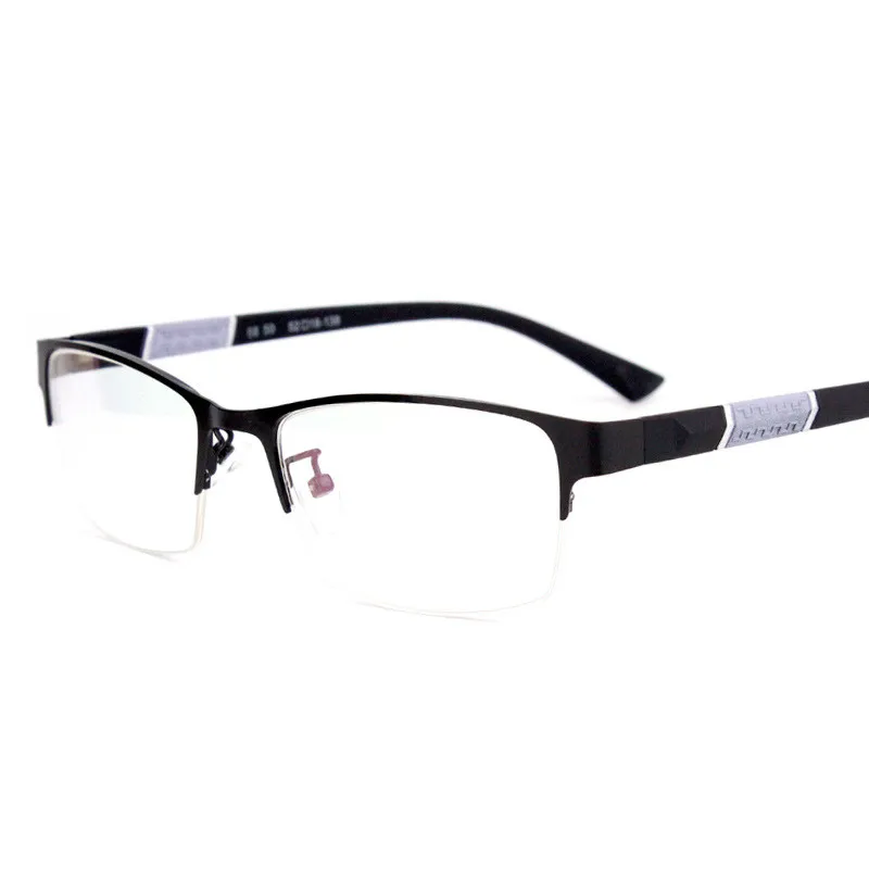 Классическая полуободковая деловая удобная мужская металлическая оправа для