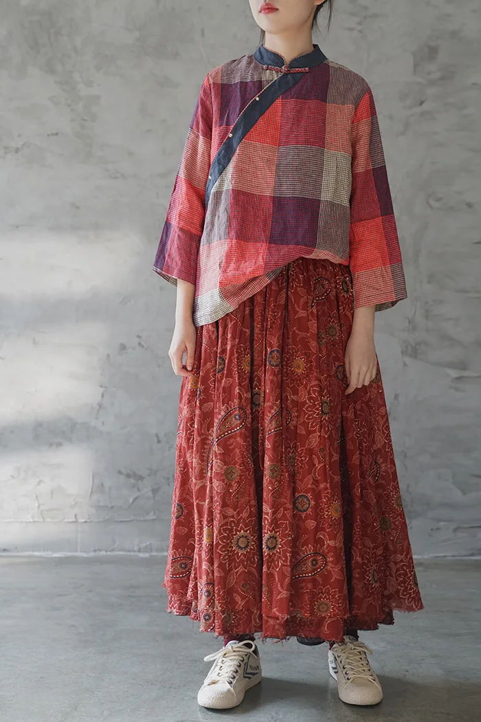 Оригинальный Вертикальный Воротник Guofeng наклонный отворот цветная тканая