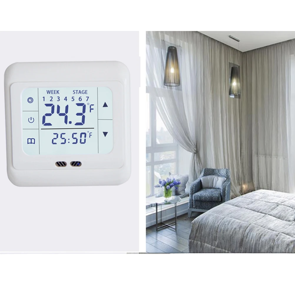 Programmable Digital Thermoregulator Touch Screen Room Heating Thermostat Underfloor for Floor Electric System | Обустройство дома