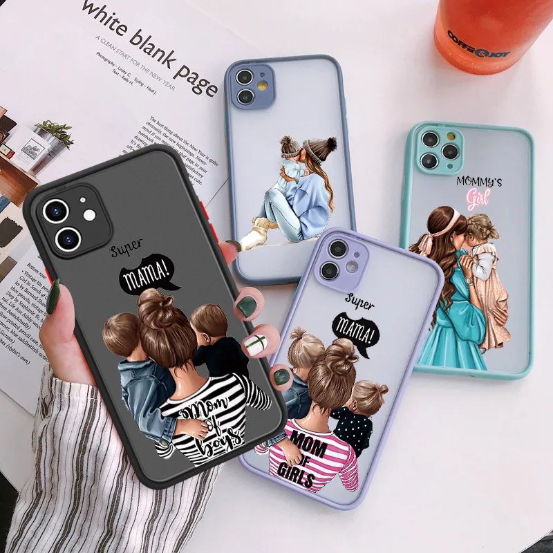 Super Mom Dad Hard Baby Girl Phone Case For iphone SE 2020 Fashion Family cover X XS Max XR 12 11 13 Pro Max 6 7 8 Plus Funda