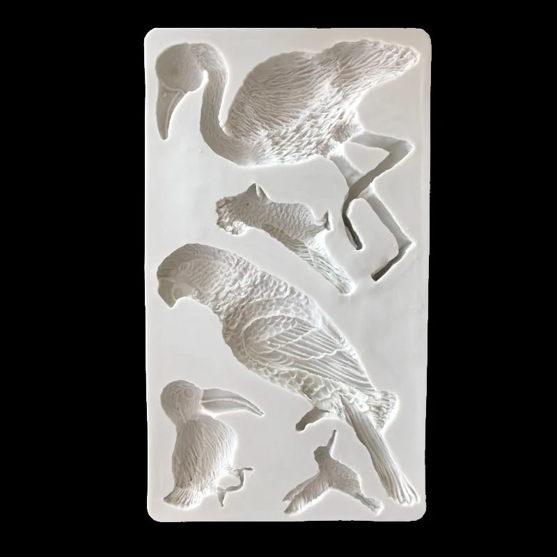 Силиконовая форма для помадки на День святого Валентина фламинго попугай