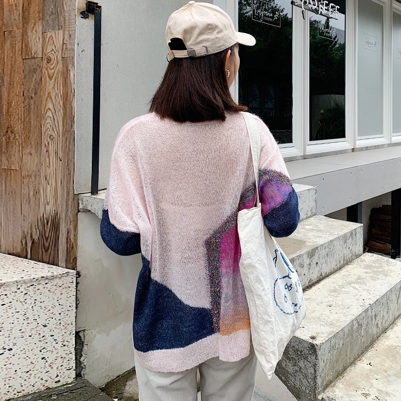 Новинка 2019 блестящий вязаный женский свитер с блестками длинный рукав &quotлетучая