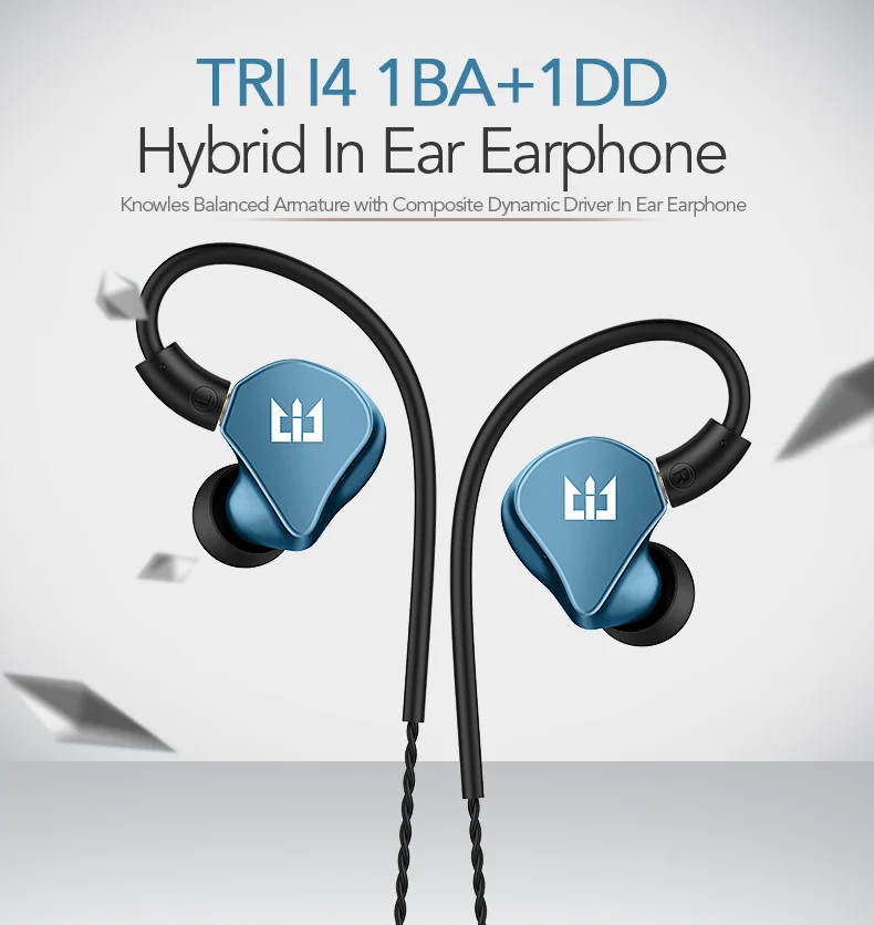 Новый TRI I4 1BA + 1DD Гибридный наушник в ухо изготовленный на заказ nowls BA драйвер DJ