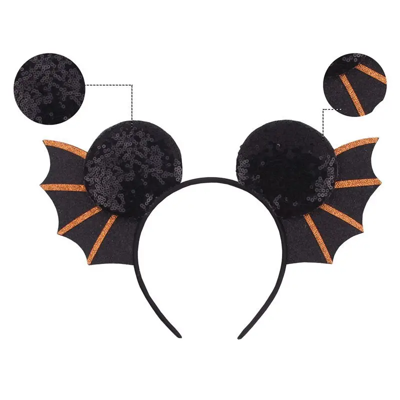 Милый 3 Минни Маус черно обручем для волос девочек на Хэллоуин крылья летучей